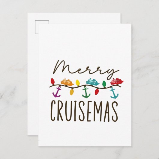 Merry Cruisemas Christmas Cruise Familie Matching Uitnodiging Briefkaart (Voorkant / Achterkant)
