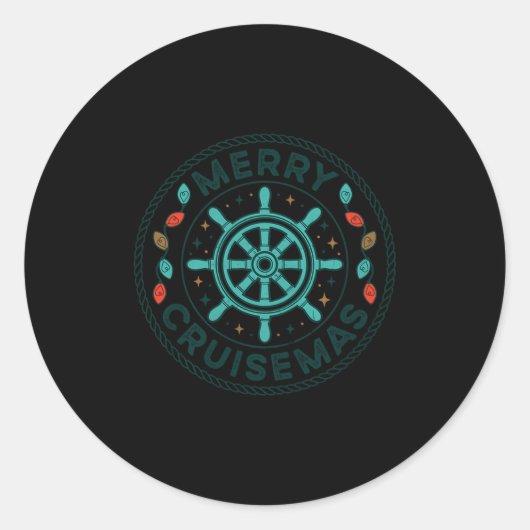Merry Cruisemas Christmas Cruise Matching Family X Ronde Sticker (Voorkant)