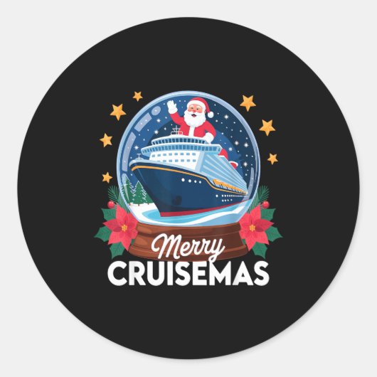 Merry Cruisemas Christmas Family Cruisin Funny Cru Ronde Sticker (Voorkant)