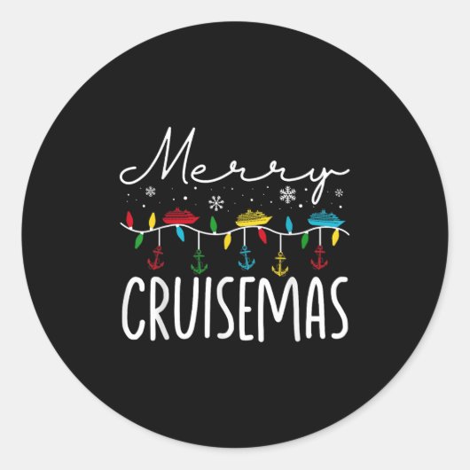 Merry Cruisemas Christmas Family Cruisin Funny Cru Ronde Sticker (Voorkant)