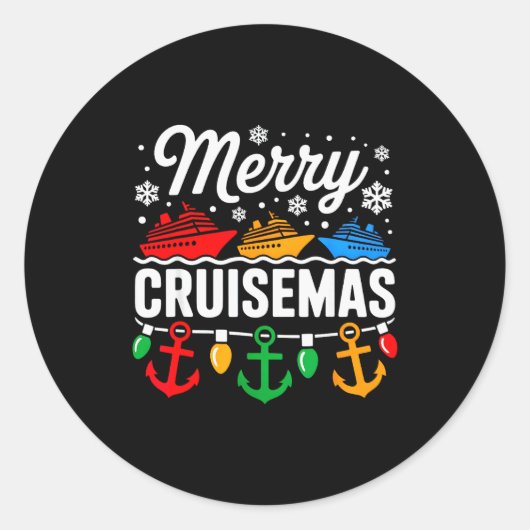 Merry Cruisemas Christmas Family Cruisin Funny Cru Ronde Sticker (Voorkant)