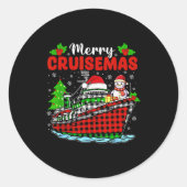 Merry Cruisemas Cruise Christmas Family Xmas Pajam Ronde Sticker (Voorkant)