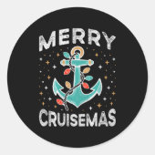 Merry Cruisemas Cruise Christmas Light Matching Fa Ronde Sticker (Voorkant)