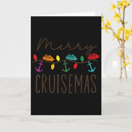 Merry Cruisemas Cruise Christmas Lights Matching F Kaart (Gele Bloem)