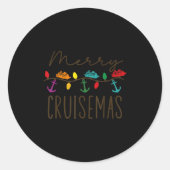 Merry Cruisemas Cruise Christmas Lights Matching F Ronde Sticker (Voorkant)