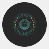 Merry Cruisemas Cruise-mas Christmas Cruise Family Ronde Sticker (Voorkant)