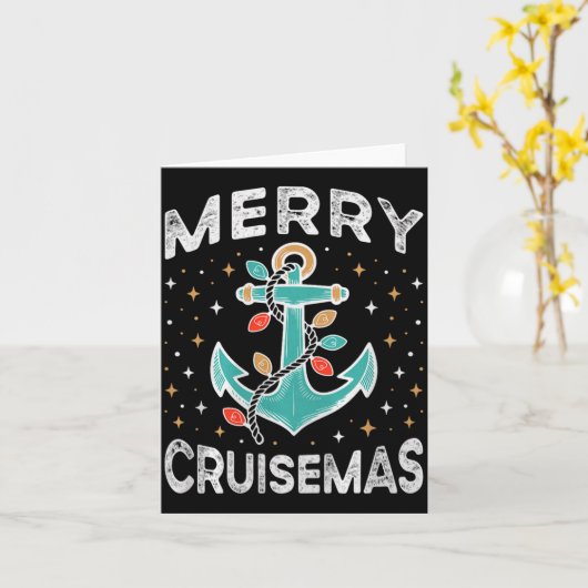 Merry Cruisemas Cruise Mas Matching Family Christm Kaart (Gele Bloem)