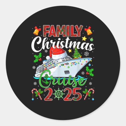 Merry Cruisemas Cruise Matching Family Christmas C Ronde Sticker (Voorkant)