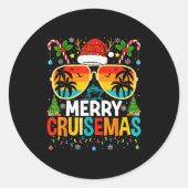 Merry Cruisemas Cruise Matching Family Christmas C Ronde Sticker (Voorkant)