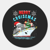Merry Cruisemas Cruise Ship Family Christmas  Ronde Sticker (Voorkant)