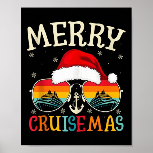 Merry Cruisemas Cruise Ship Vacation Cruising Chri Poster (Voorkant)
