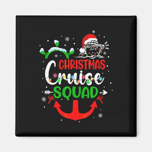 Merry Cruisemas Familie Cruise Kerstcruise Squ Magneet (Voorkant)
