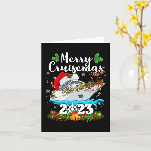 Merry Cruisemas Familie Cruise Kerstmis 2023 Fun B Kaart (Gele Bloem)