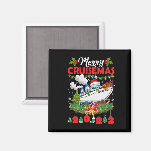 Merry Cruisemas Familie Cruise Kerstmis 2023 Fun B Magneet (Voorkant / Achterkant)