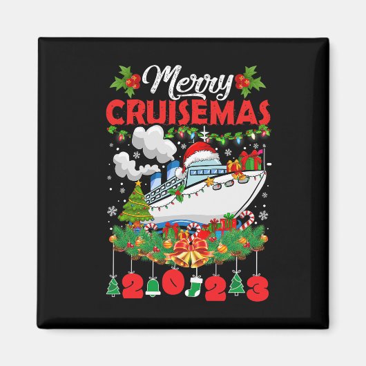 Merry Cruisemas Familie Cruise Kerstmis 2023 Fun B Magneet (Voorkant)