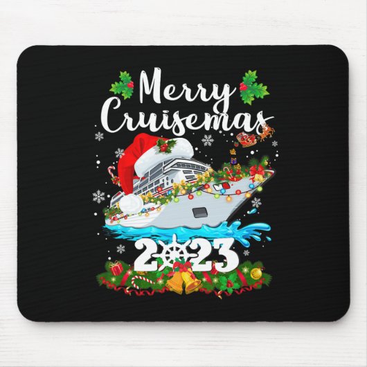 Merry Cruisemas Familie Cruise Kerstmis 2023 Fun B Muismat (Voorkant)