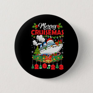 Merry Cruisemas Familie Cruise Kerstmis 2023 Fun B Ronde Button 5,7 Cm