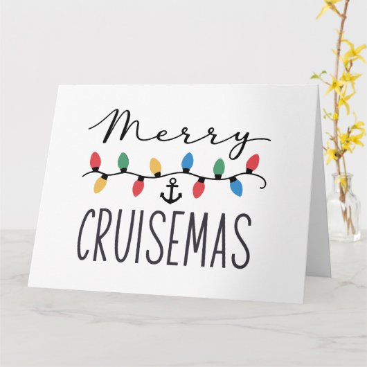Merry Cruisemas Familie Kerstcruise Kaart (Gele Bloem)