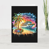 Merry Cruisemas Family Cruise Christmas Funny Boat Kaart (Voorkant)
