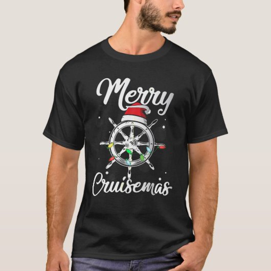 Merry Cruisemas Family Cruise Kerstmis Funny Boat T-shirt (Voorkant)