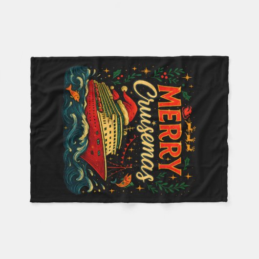 Merry Cruisemas Funny Christmas Cruise Vacation  Fleece Deken (Voorkant (Horizontaal))