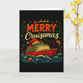 Merry Cruisemas Funny Christmas Cruise Vacation  Kaart (Gele Bloem)