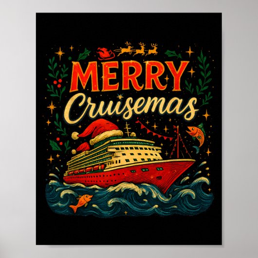 Merry Cruisemas Funny Christmas Cruise Vacation  Poster (Voorkant)