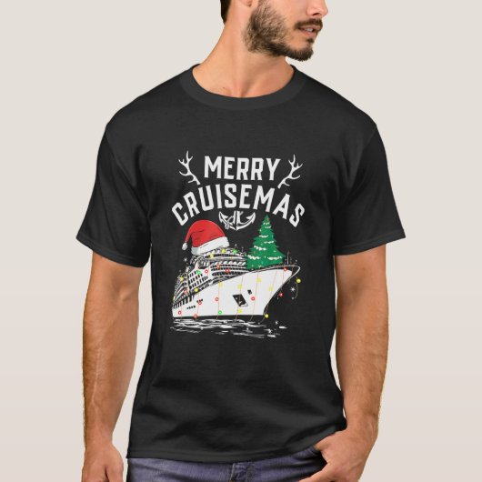 Merry Cruisemas Funny Cruise Ship Family Kerstmis T-shirt (Voorkant)