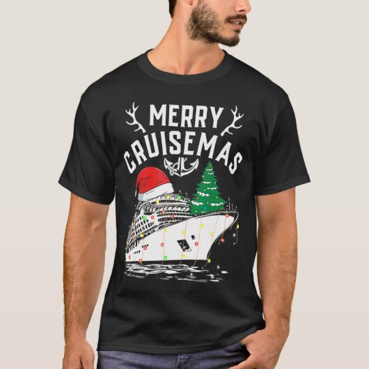 Merry Cruisemas Funny Cruise Ship Family Kerstmis T-shirt (Voorkant)
