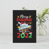 Merry Cruisemas Funny Santa Cruise met kerstmis Kaart (Staand voorkant)
