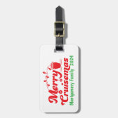 Merry Cruisemas Gepersonaliseerde Familie Bagagelabel (Voorkant verticaal)