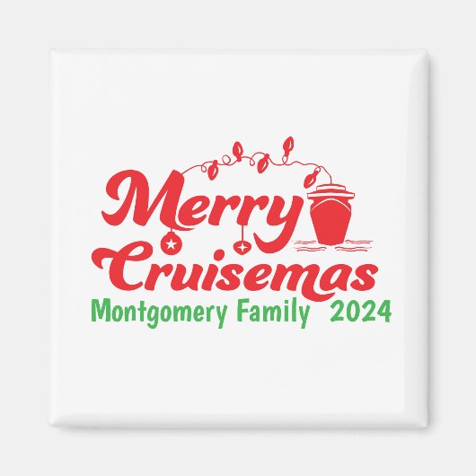 Merry Cruisemas Gepersonaliseerde Familie Magneet (Voorkant)