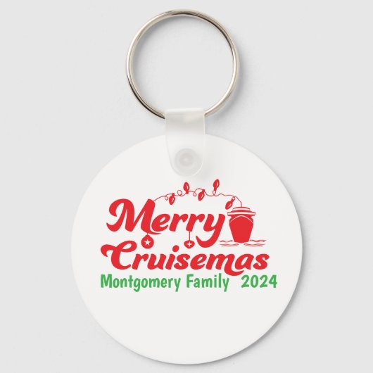 Merry Cruisemas Gepersonaliseerde Familie Sleutelhanger (Voorkant)