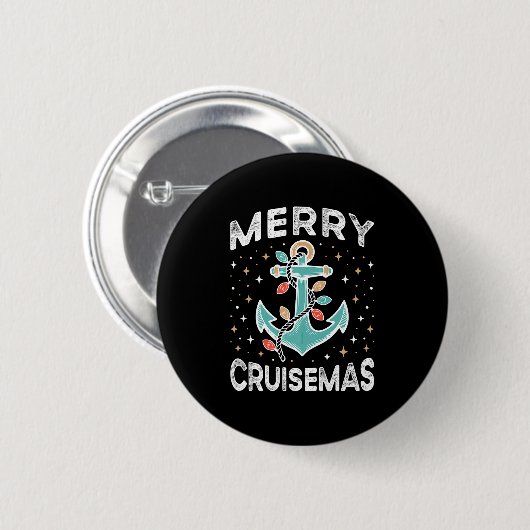 Merry Cruisemas Matching Family Cruise Christmas L Ronde Button 5,7 Cm (Voorkant /achterkant)