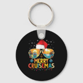 Merry Cruisemas Santa Hat Retro Cruise Ship Christ Sleutelhanger (Voorkant)
