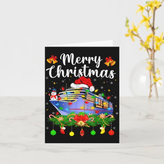 Merry Cruisemas Xmas Lighting Santa Cruise Ship Ch Kaart (Gele Bloem)