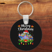 Merry Cruisemas Xmas Lighting Santa Cruise Ship Ch Sleutelhanger (Voorkant)