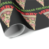 Merry Crustmas Christmas pizza Cadeaupapier (Rol Hoek)