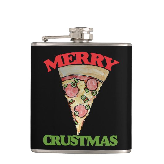 Merry Crustmas Christmas pizza Heupfles (Voorkant)