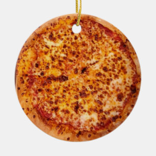 Merry Crustmas Deep Dish Cheese Pepperoni Pizza Keramisch Ornament