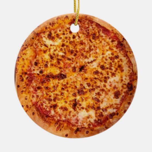 Merry Crustmas Deep Dish Cheese Pepperoni Pizza Keramisch Ornament (Voorkant)