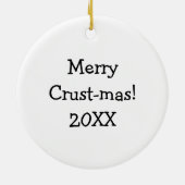 Merry Crustmas Deep Dish Cheese Sausage Pizza Keramisch Ornament (Achterkant)