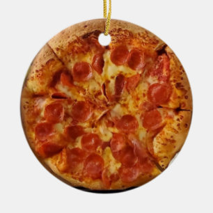 Merry Crustmas Deep Dish Pepperoni Pizza Keramisch Ornament
