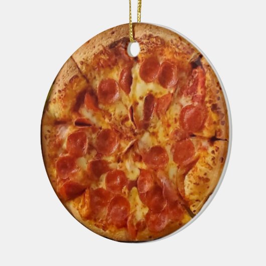 Merry Crustmas Deep Dish Pepperoni Pizza Keramisch Ornament (Links)