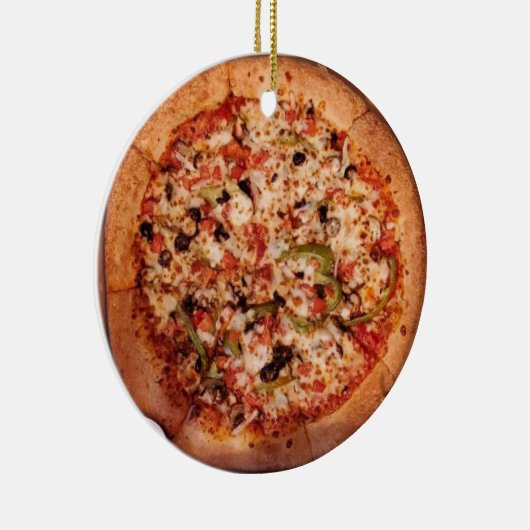 Merry Crustmas Deep Dish Pizza Kerstmis Keramisch Ornament (Rechts)