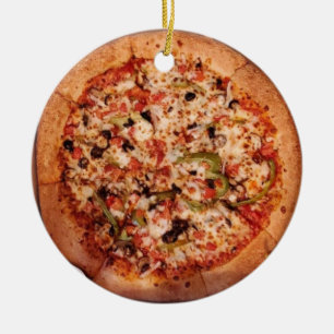 Merry Crustmas Deep Dish Pizza Kerstmis Keramisch Ornament