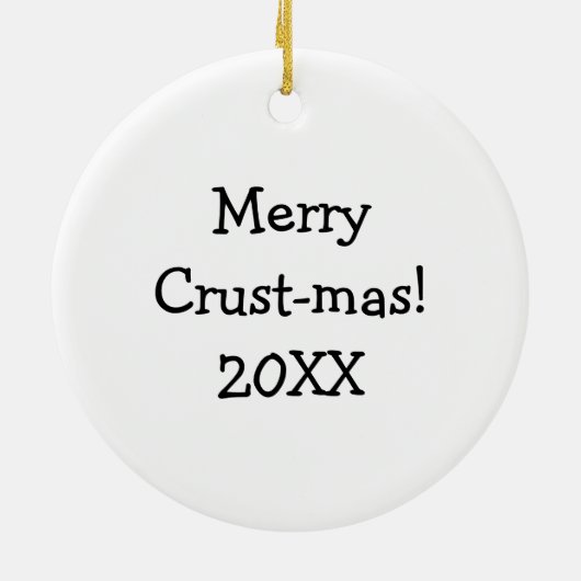 Merry Crustmas Deep Dish Pizza Kerstmis Keramisch Ornament (Achterkant)