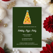 Merry Crustmas Fun Green Kerstfeest Pizza Party Kaart