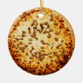Merry Crustmas Funny Cheese and Sausage Pizza Keramisch Ornament (Voorkant)