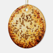Merry Crustmas Funny Cheese and Sausage Pizza Keramisch Ornament (Links)